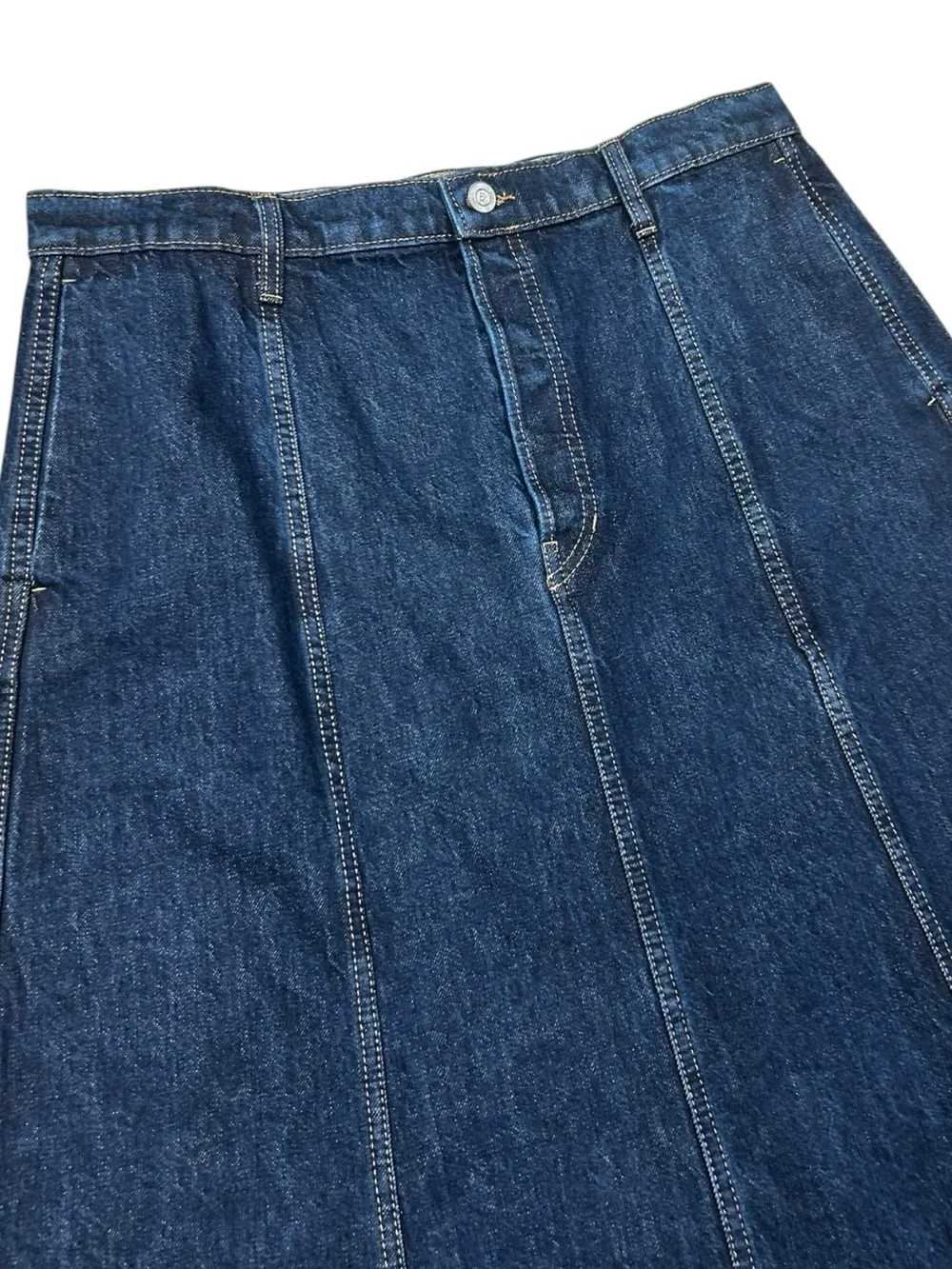 Banana Republic Dark Wash A-Line Denim Midi Skirt 14, Summer Skirt - Picture 5 of 12